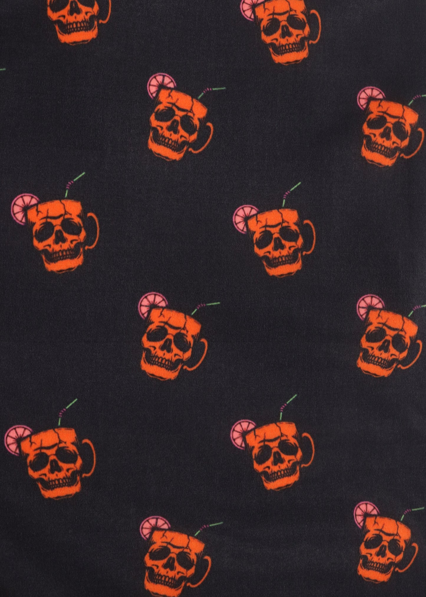 Black with Orange Skull Cups Swim Shorts