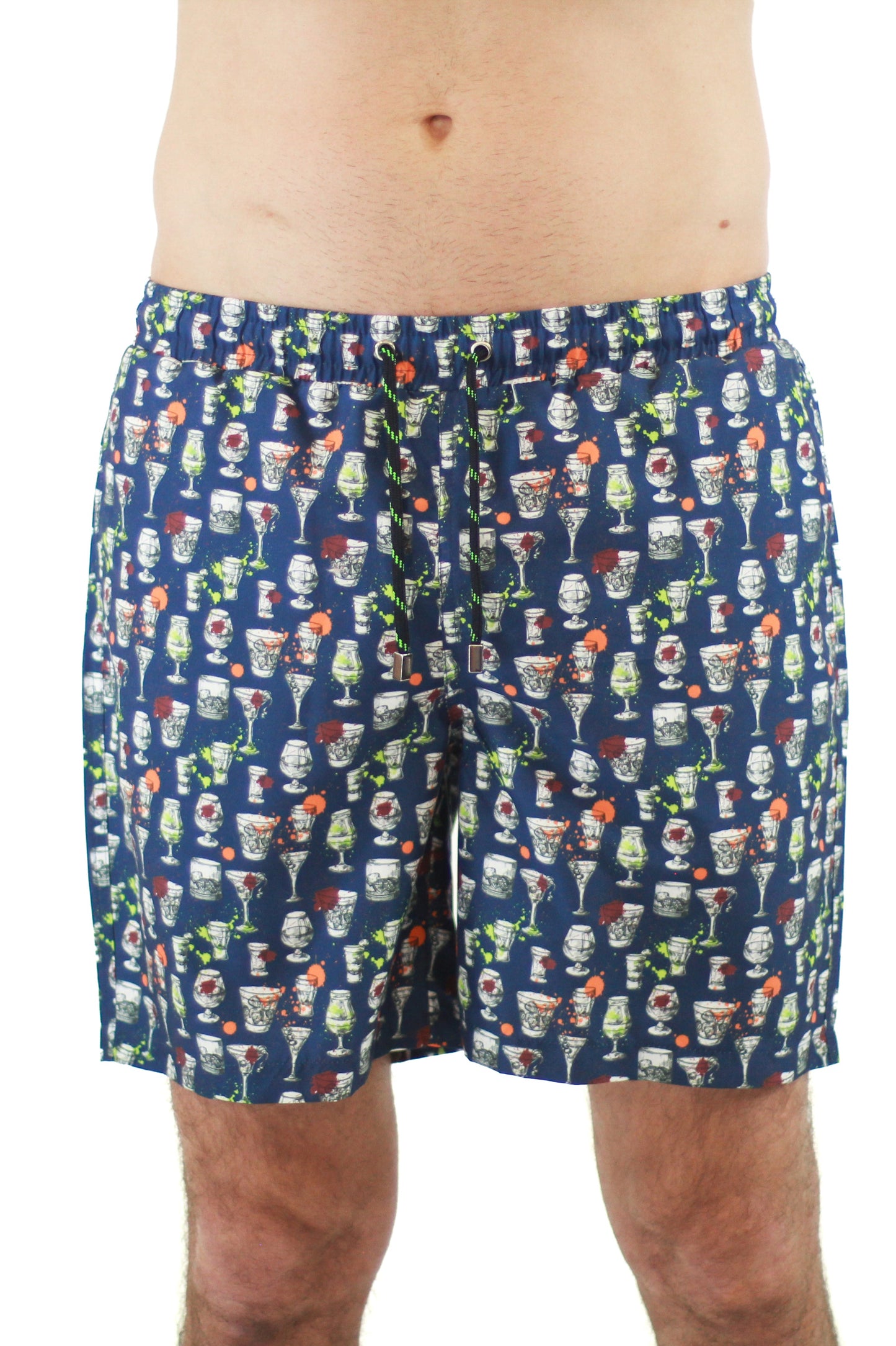 Navy with Cocktails Print