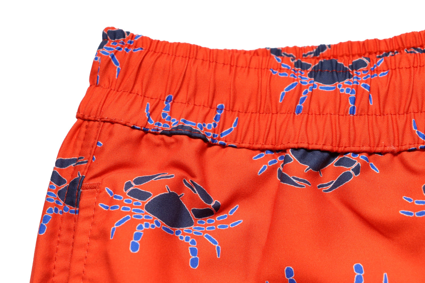 Red Orange with Black & Blue Crabs