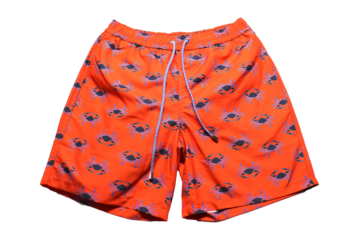 Red Orange with Black & Blue Crabs