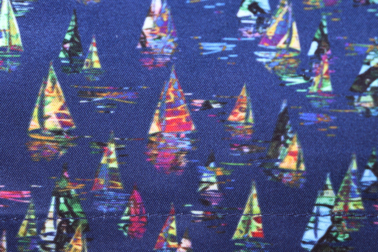 Navy with Yellow, Red, Green & Orange Sailboats