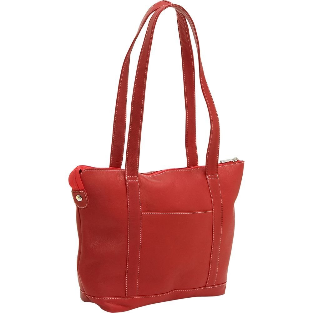 title:Leather Double Strap Small Pocket Tote;color:Red