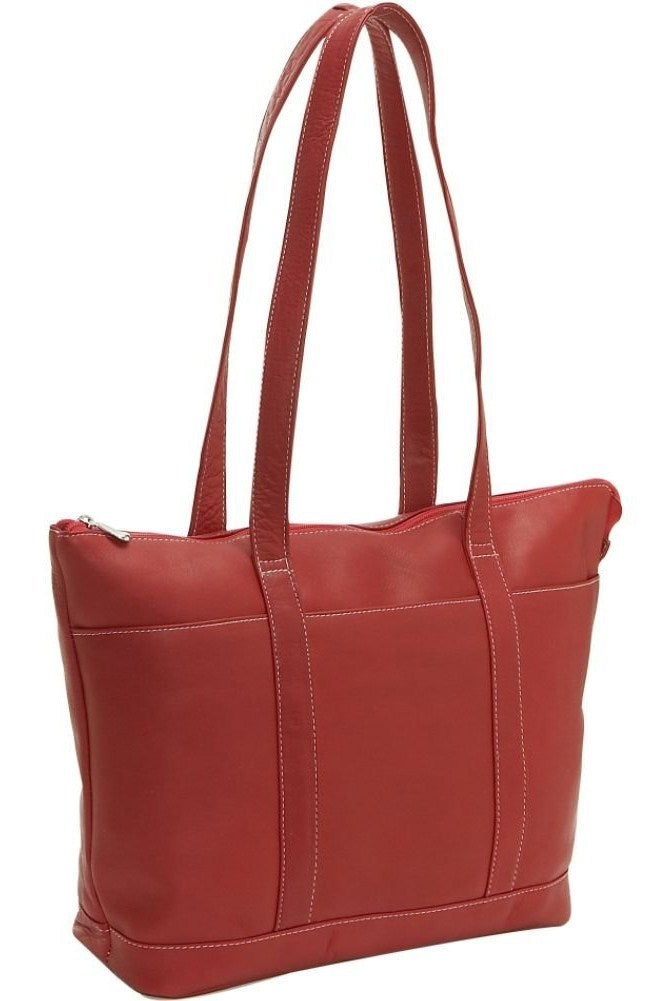 title:Leather Medium Classic Pocket Tote Bag;color:Red