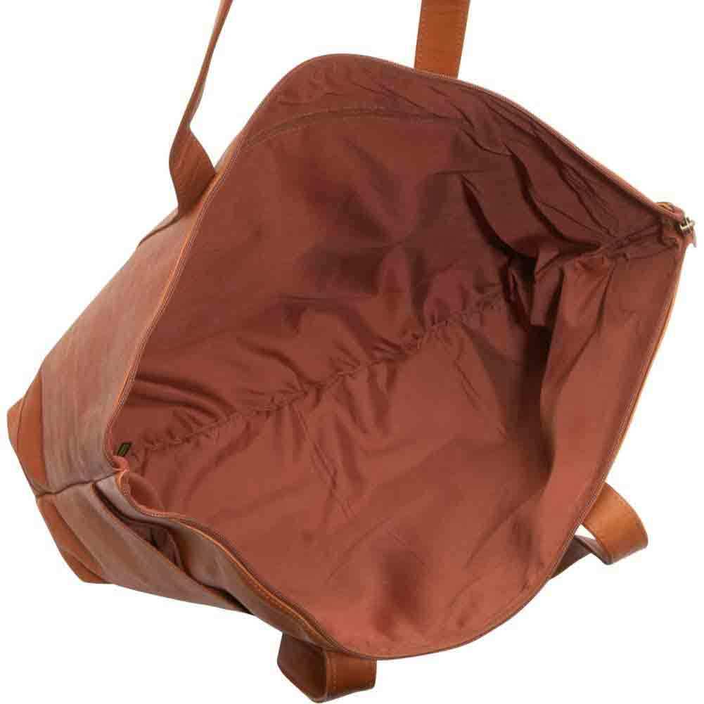 title:Leather Double Strap Large Pocket Tote;color:Tan