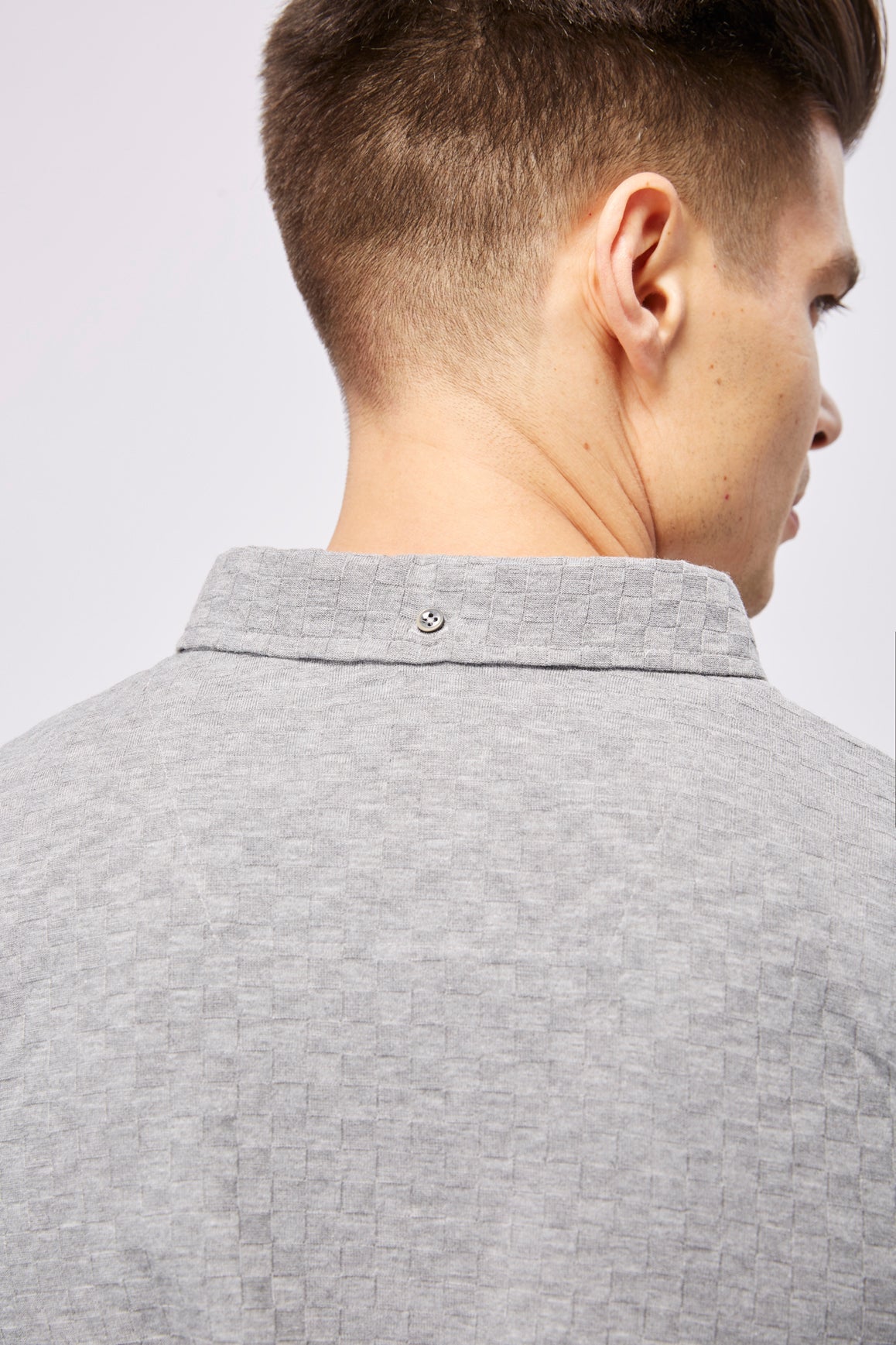 Leo Grey Box Jacquard Polo