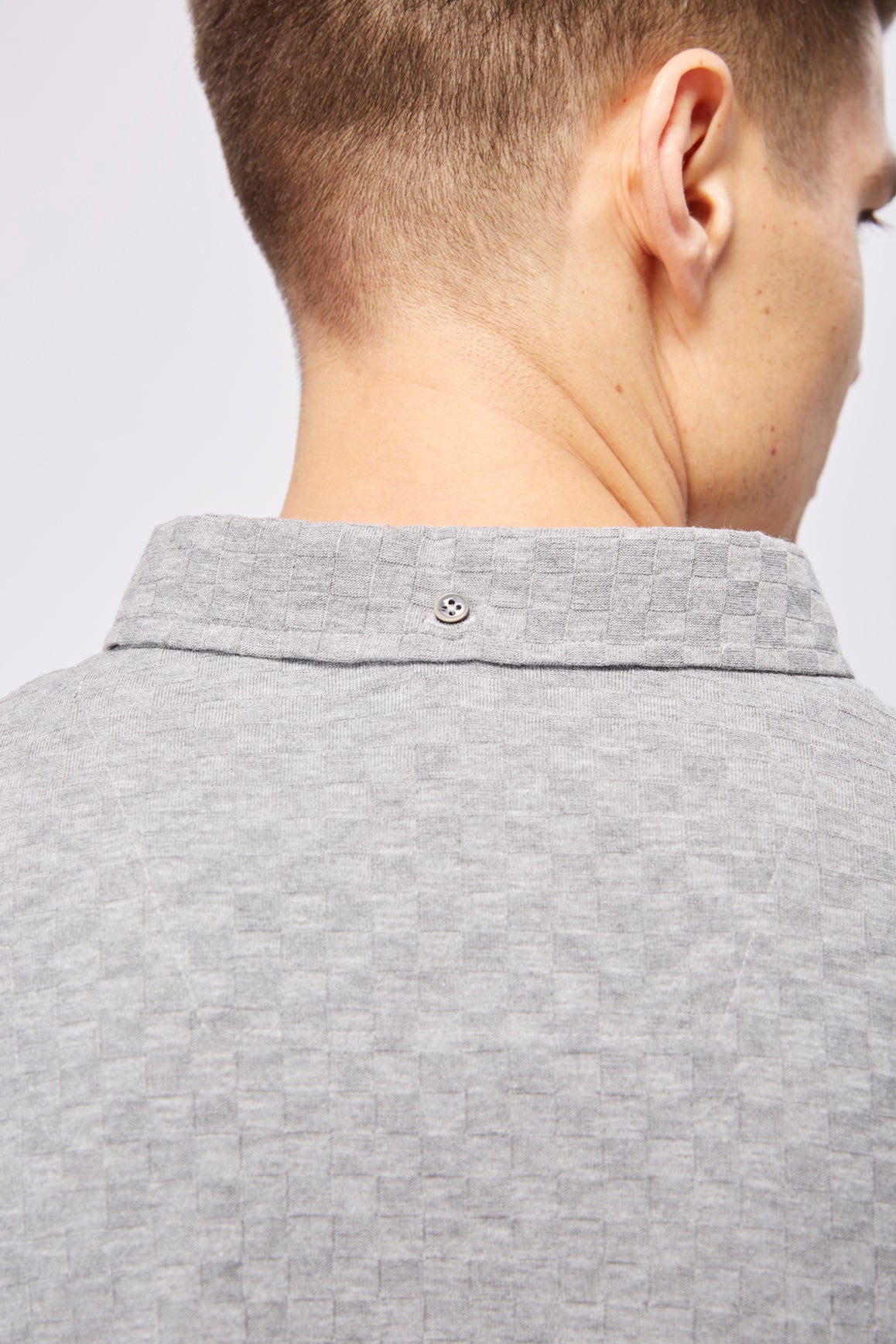 Leo Grey Box Jacquard Polo