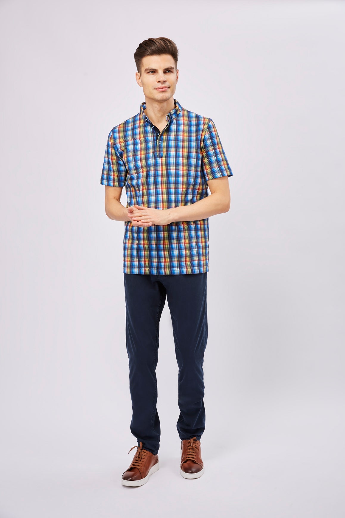 Leo Multicolor Plaid Polo