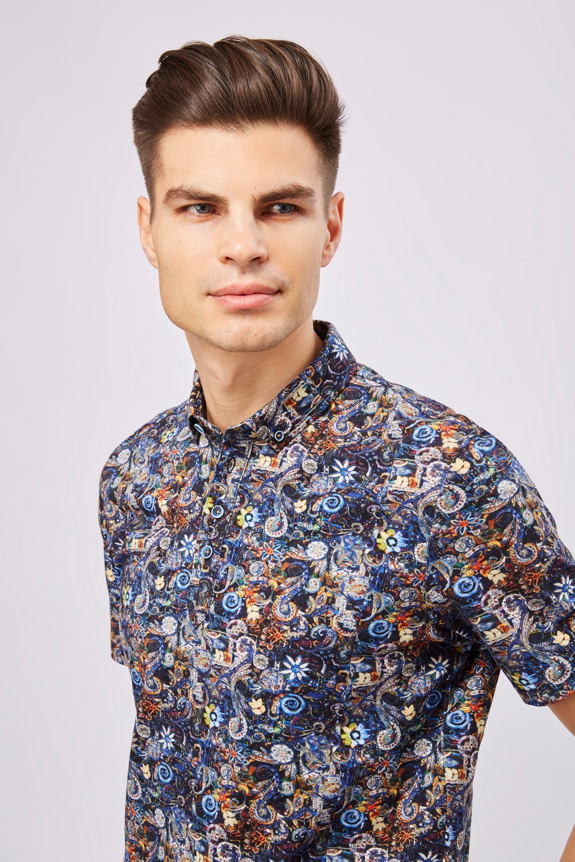 Leo Mosaic Floral Polo