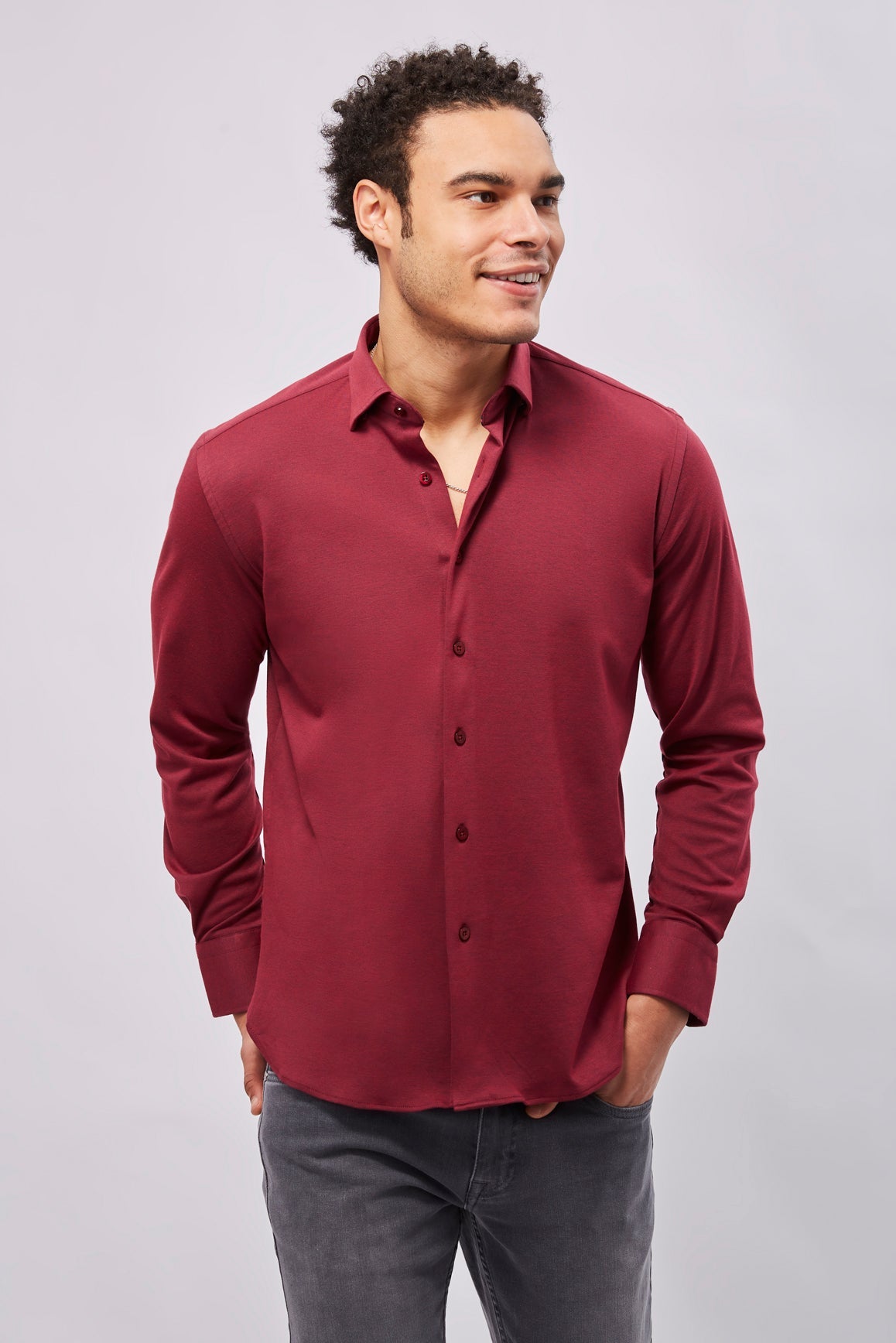 Max Colton James Shirt in Burgundy