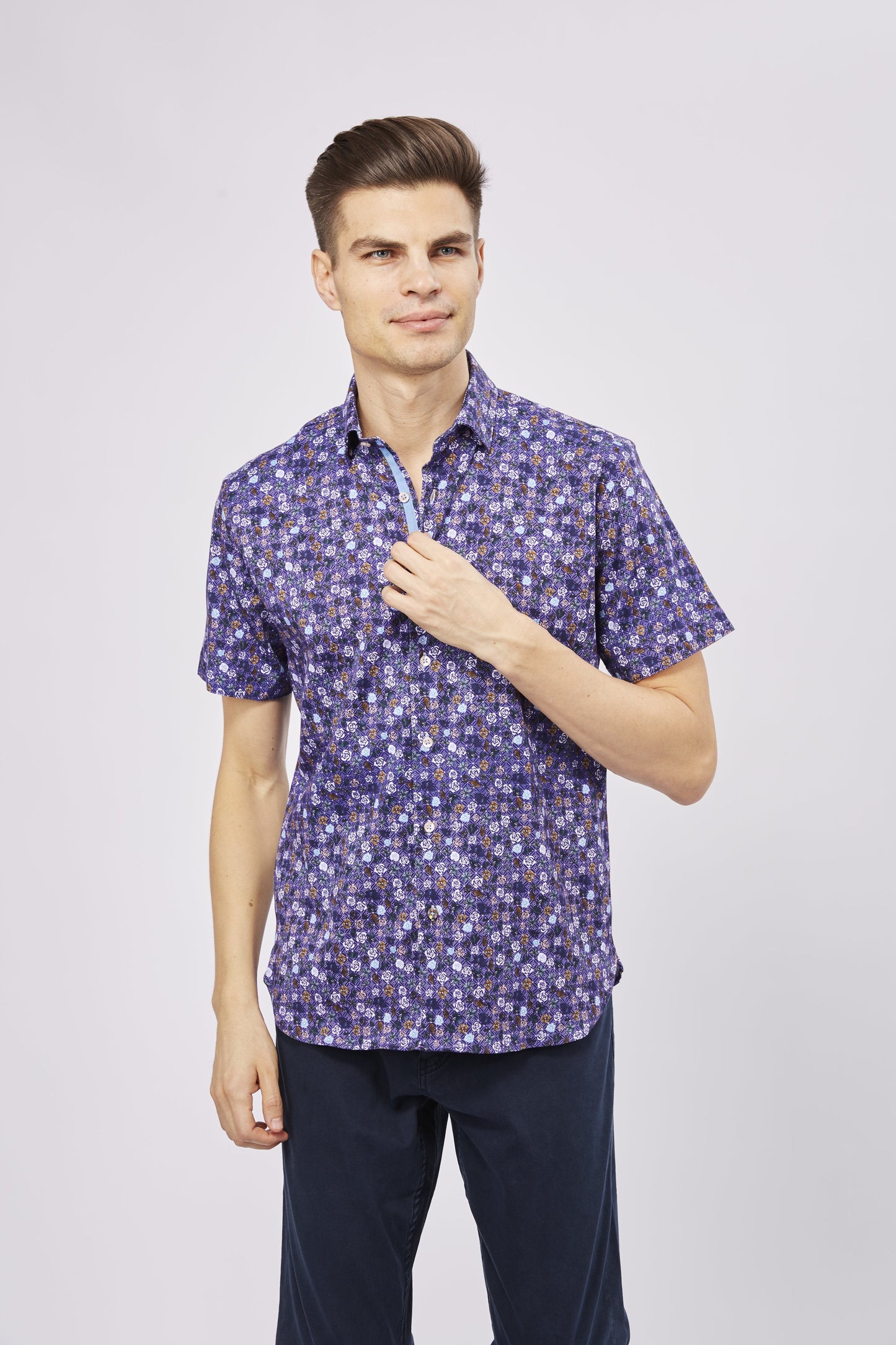 Purple Floral Shirt