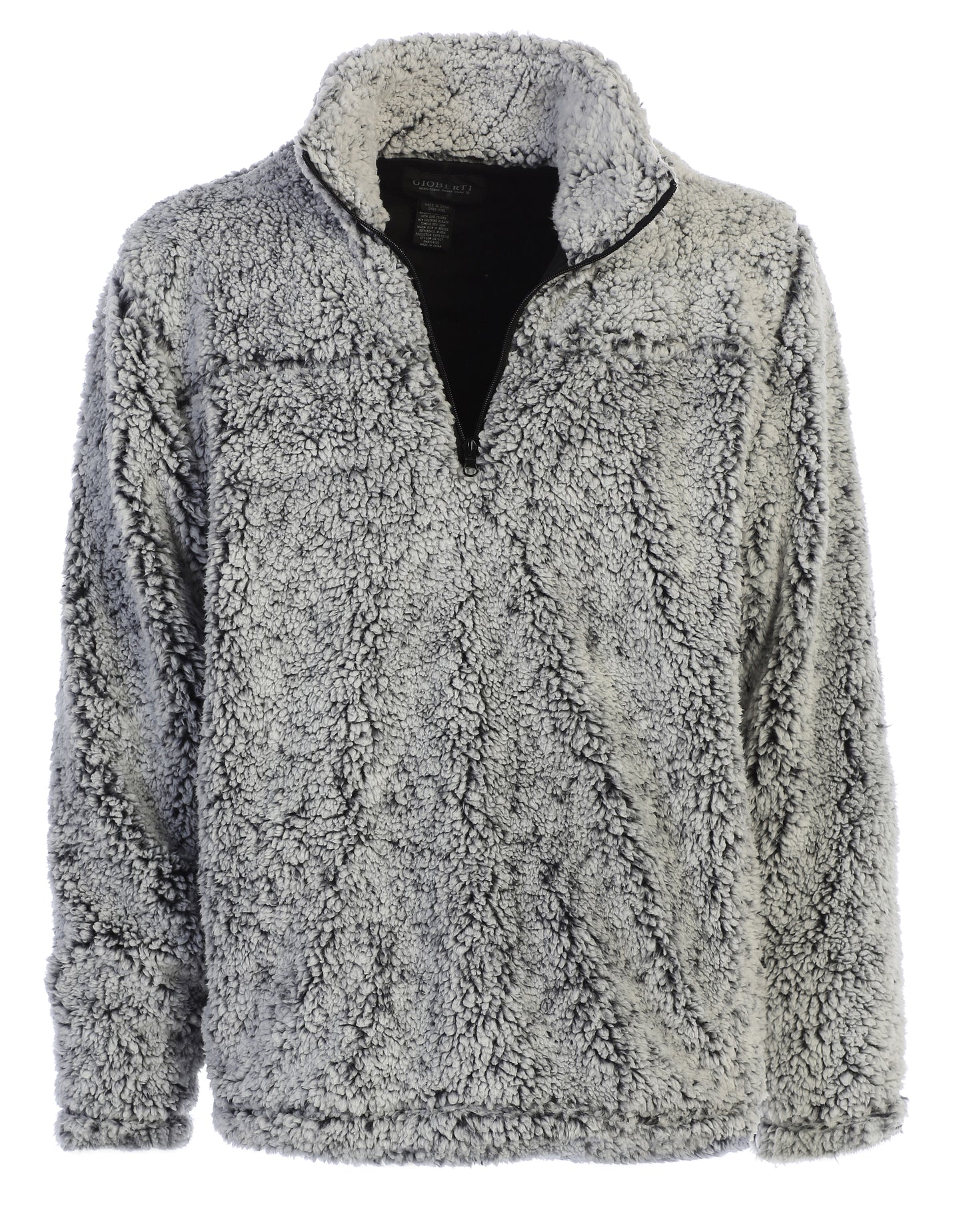 title:Gioberti Men's and Women's Smokey Gray Super Soft Sherpa 1/4 Zip Pullover Sweater;color:Smokey Gray