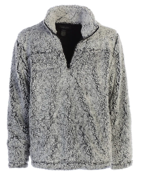 title:Gioberti Men's and Women's Smokey Gray Super Soft Sherpa 1/4 Zip Pullover Sweater;color:Smokey Gray