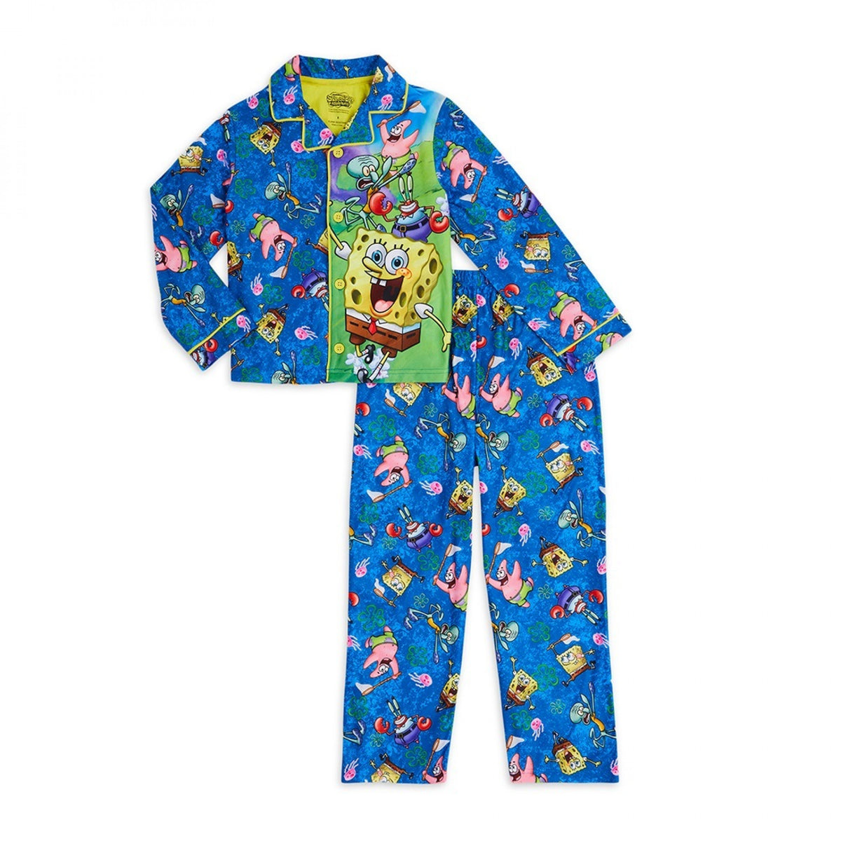 SpongeBob SquarePants Character Scene 2-Piece Long Sleeve Pajama Set ...