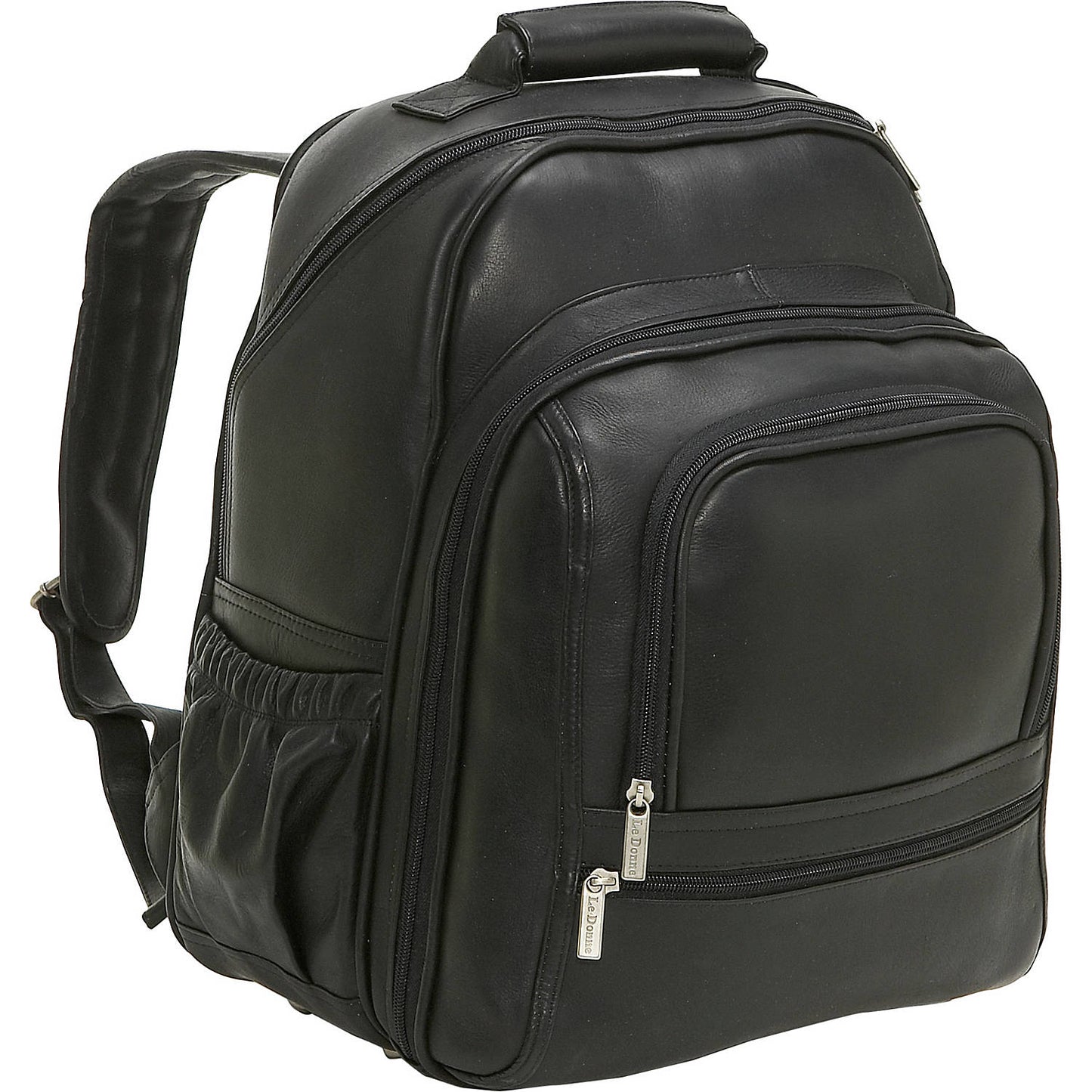 title:Le Donne Leather Vaquetta Large Laptop Backpack;color:BLACK