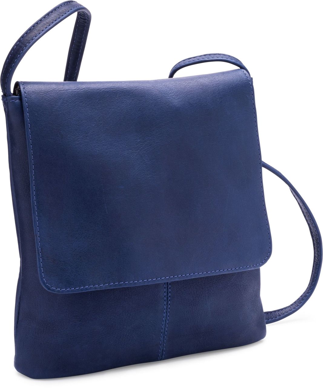 title:Le Donne Leather Simple Flap Over Crossbody Bag;color:NAVY