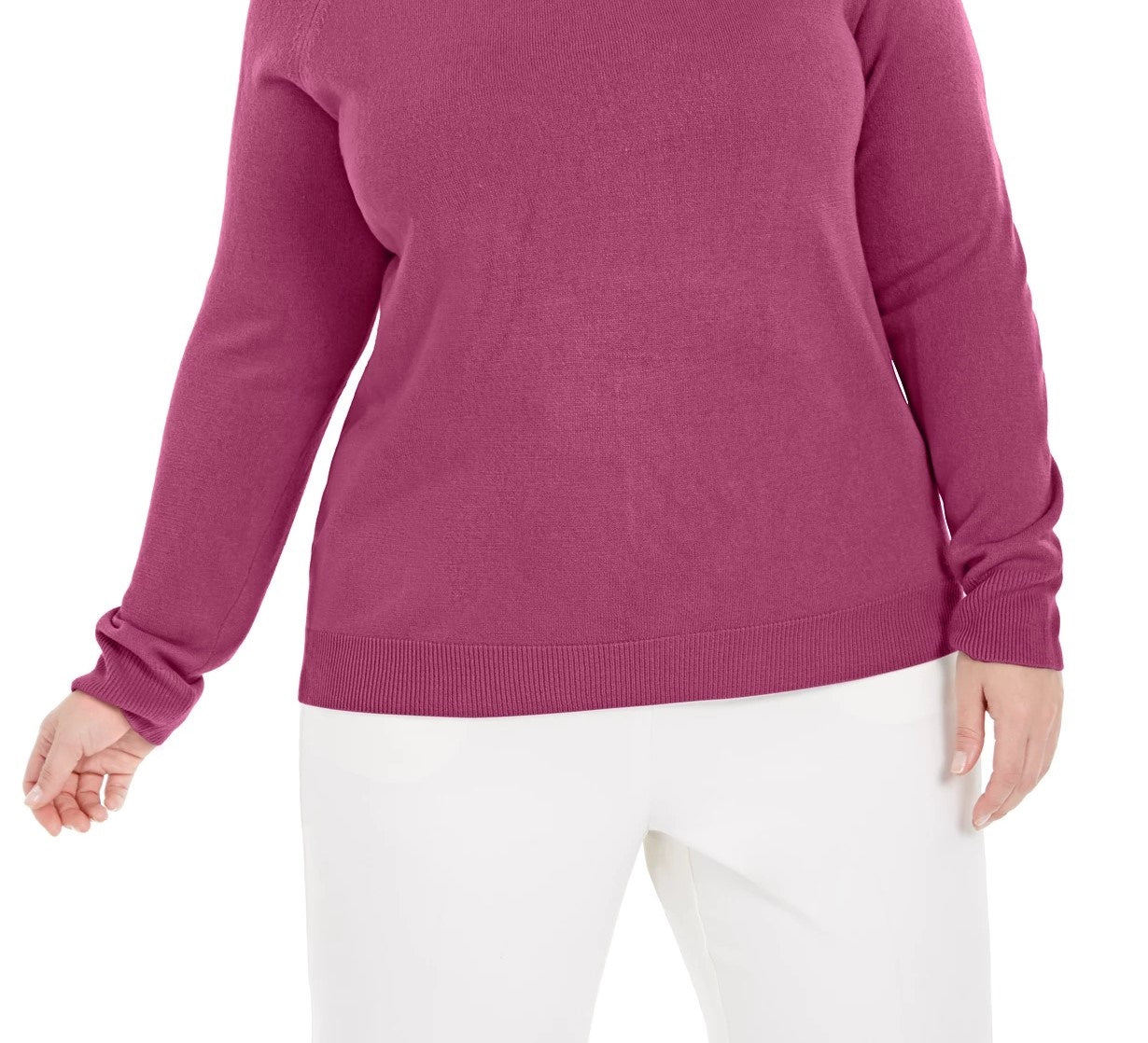 Karen Scott Women's Plus Size Turtleneck Luxsoft Sweater Purple Size 2X