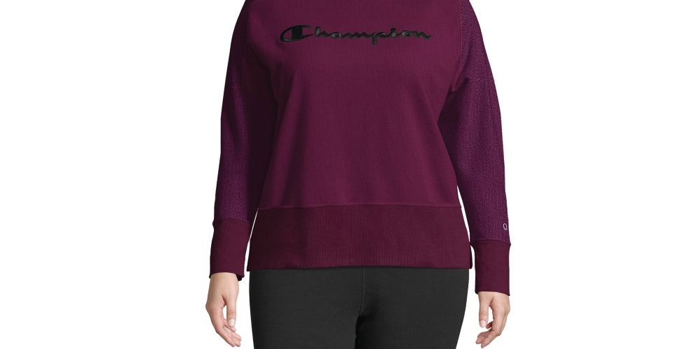 Champion Women's Plus Activewear Fitness Sweatshirt Dark Purple Size 1X