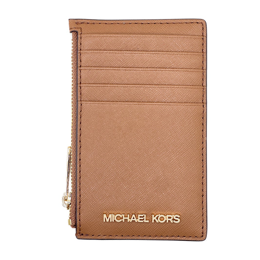 title:Michael Kors Women's Jet Set Travel Medium Top Zip Card Case;color:Luggage