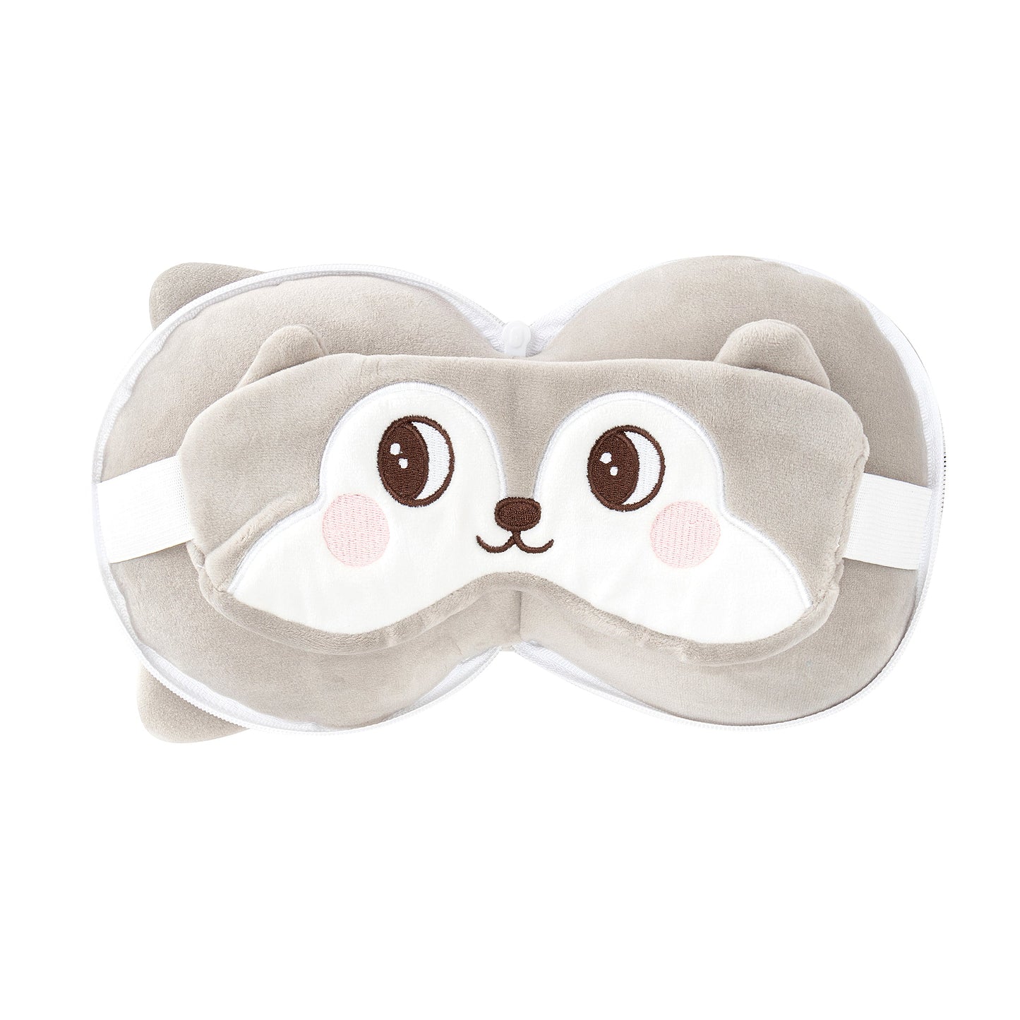 Kids 2-in-1 Travel Pillow and Eye Mask Animal Plush Soft Eye Mask Blindfold for Sleeping, Nights and Travel