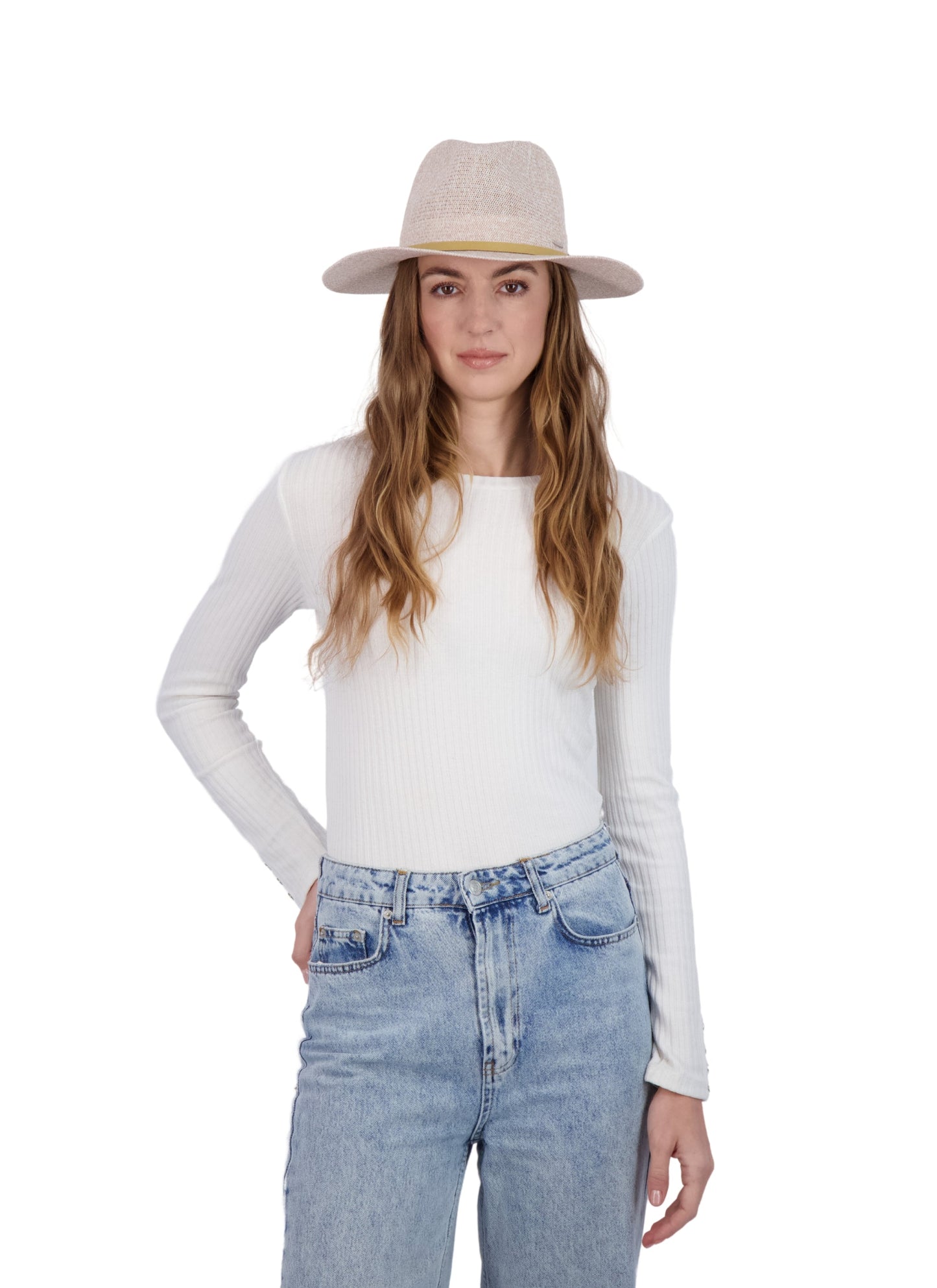 Tahari Women's Lightweight Packable Panama Hat with Faux Suede Band