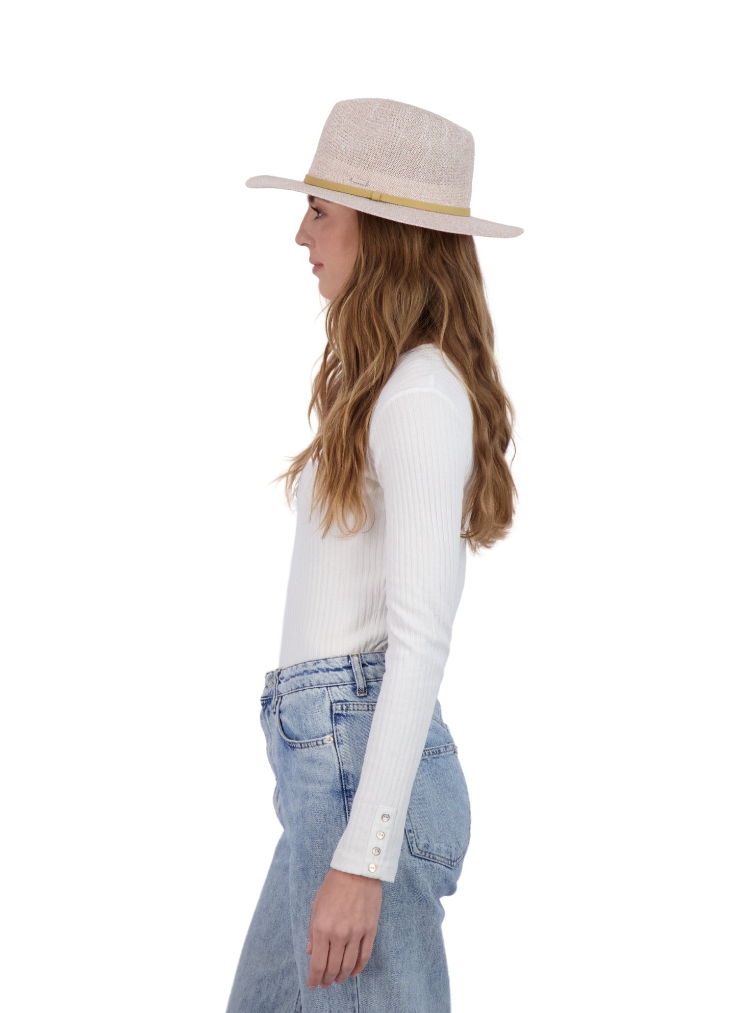 Tahari Women's Lightweight Packable Panama Hat with Faux Suede Band