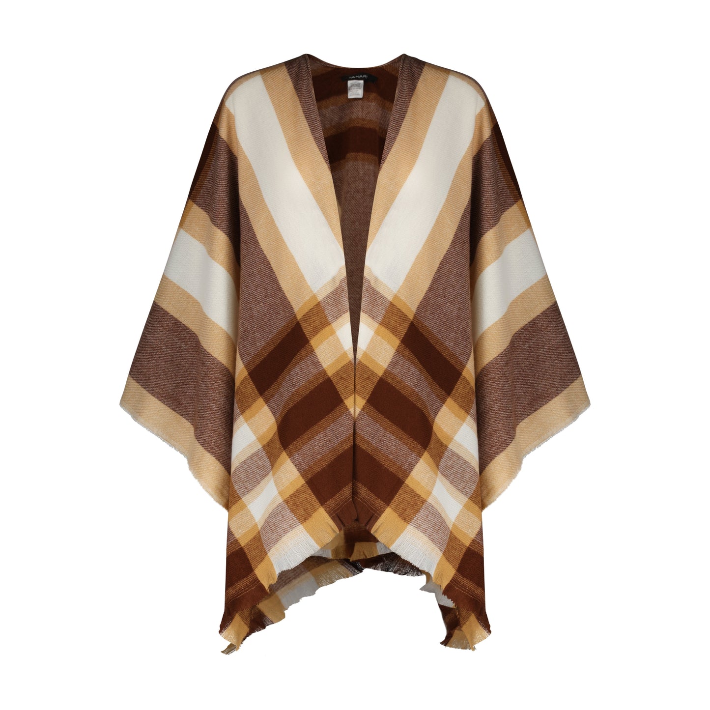 Tahari New York Women's Oversized Plaid Woven Ruana - Chic, Comfy and Trendy Winter Wardrobe