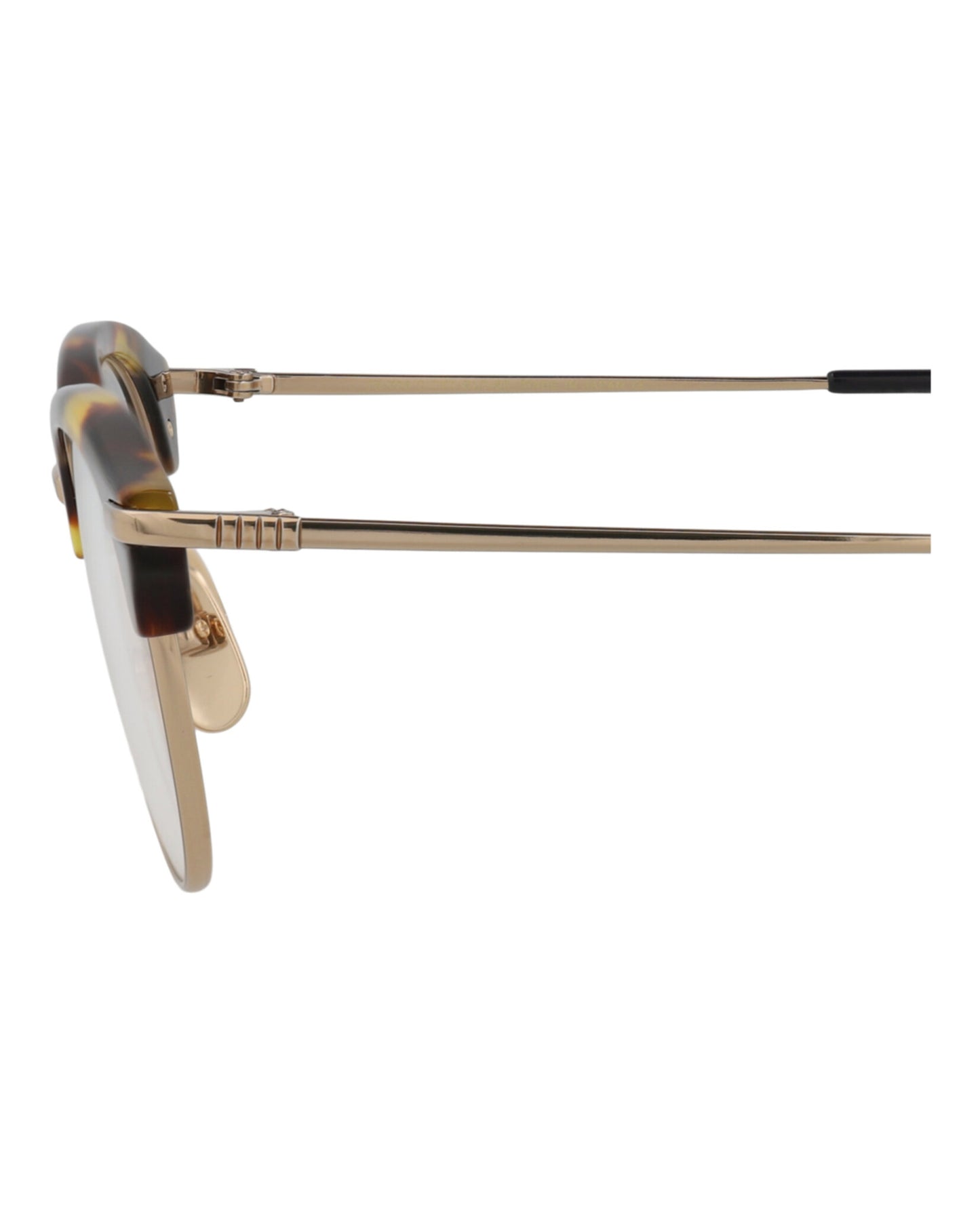 title:Thom Browne Round-Frame Metal Sunglasses;color:Tortoise Gold Transparent