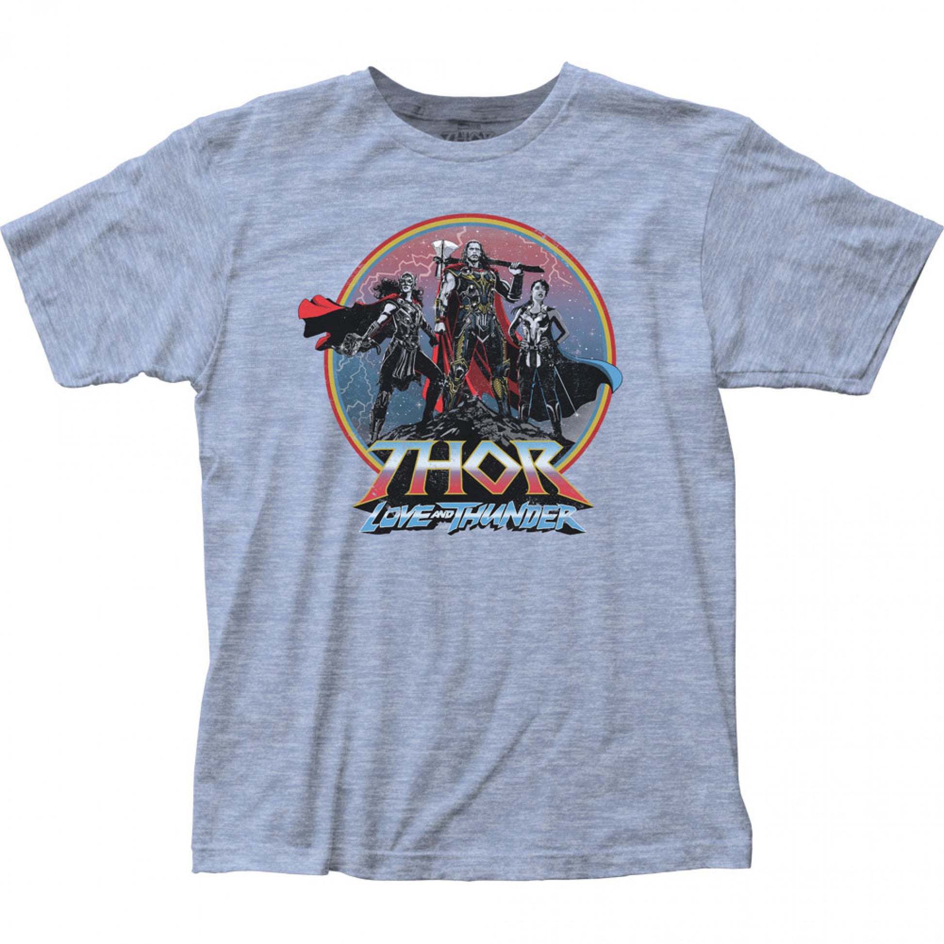 title:Thor Love and Thunder Characters Heroic Pose T-Shirt;color:Blue