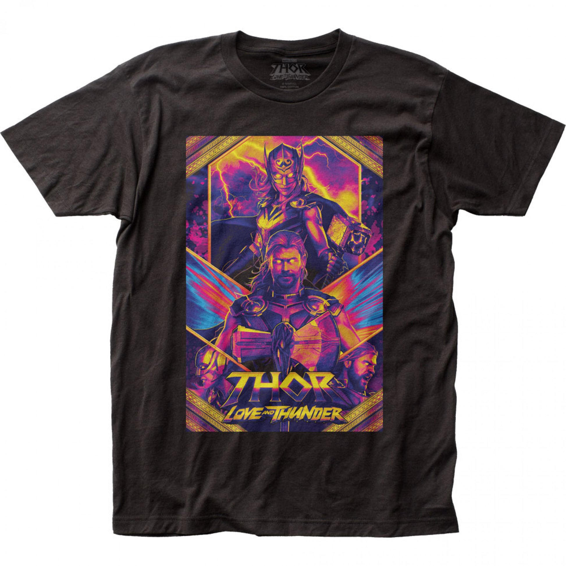 title:Thor Love and Thunder The Mighty Thor and Jane Foster Poster T-Shirt;color:Black