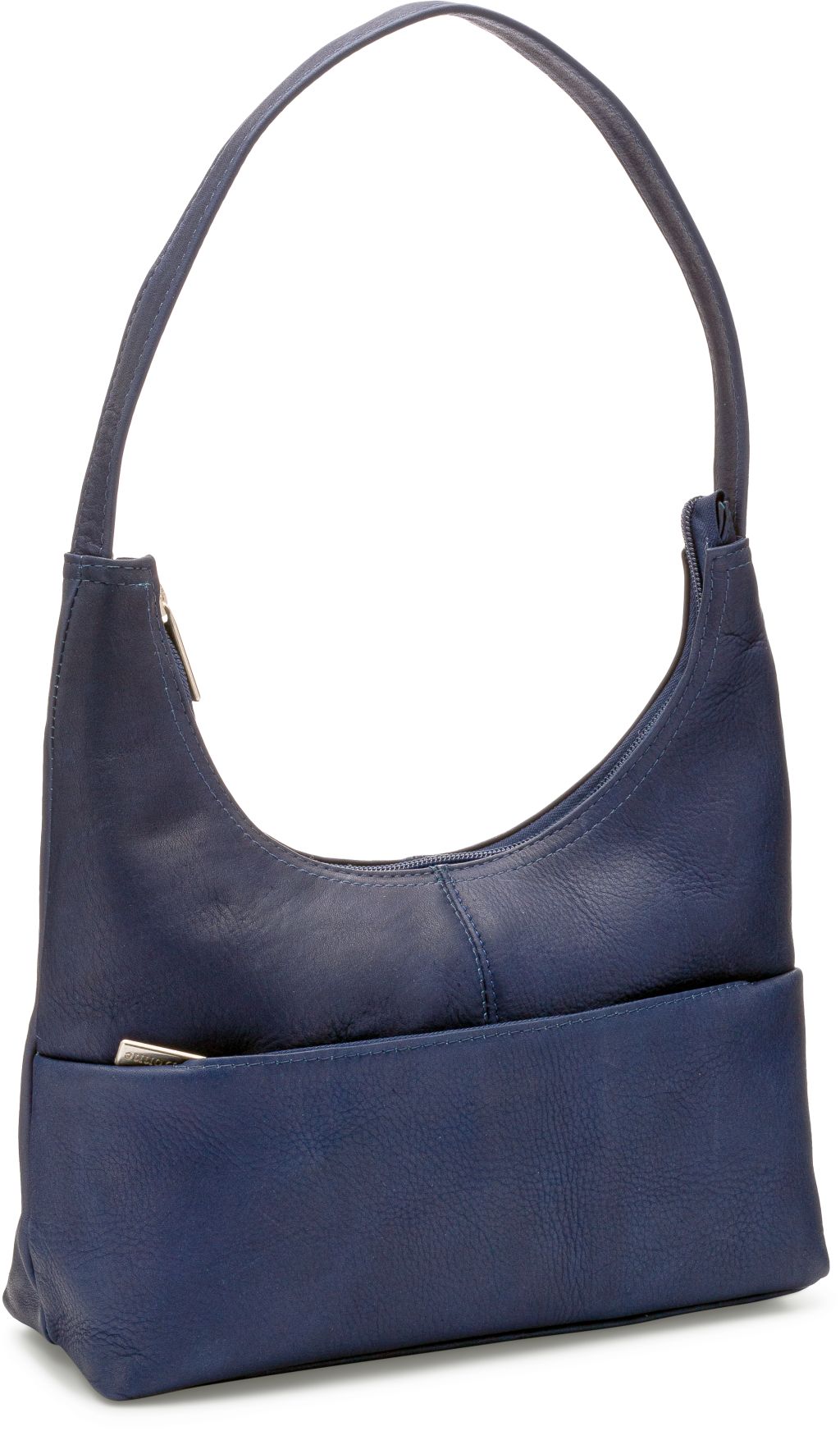 title:Le Donne Leather Top Zip Hobo Handbag;color:NAVY