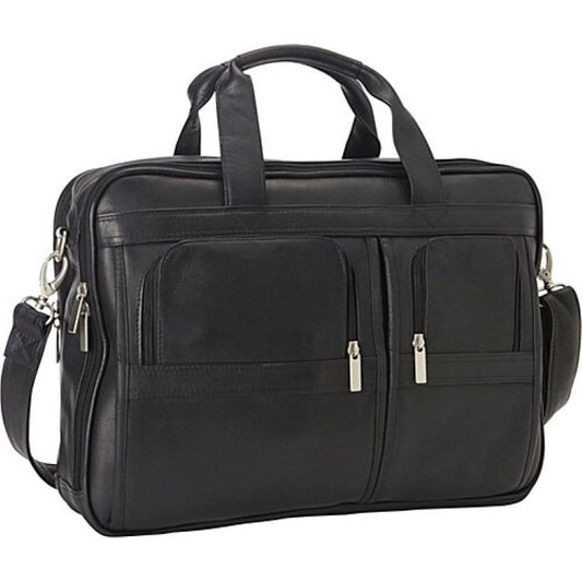 title:Le Donne Leather Executive Laptop Briefcase;color:BLACK