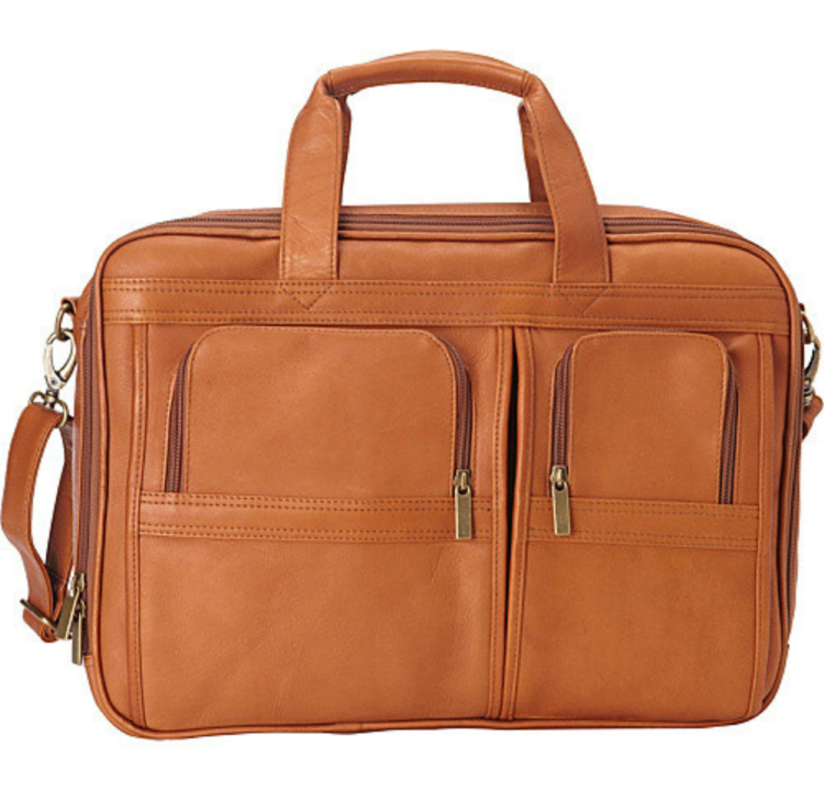 title:Le Donne Leather Executive Laptop Briefcase;color:TAN