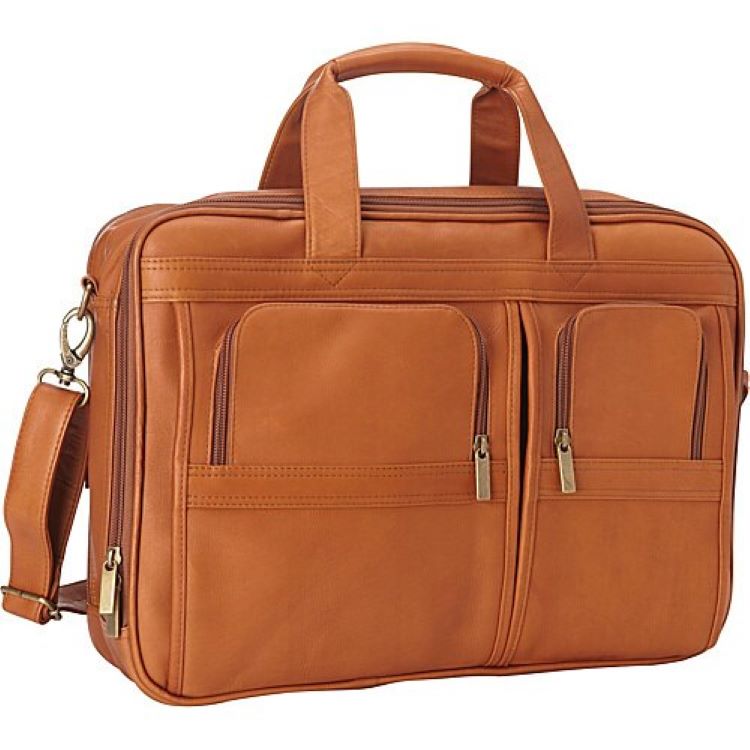 title:Le Donne Leather Executive Laptop Briefcase;color:TAN