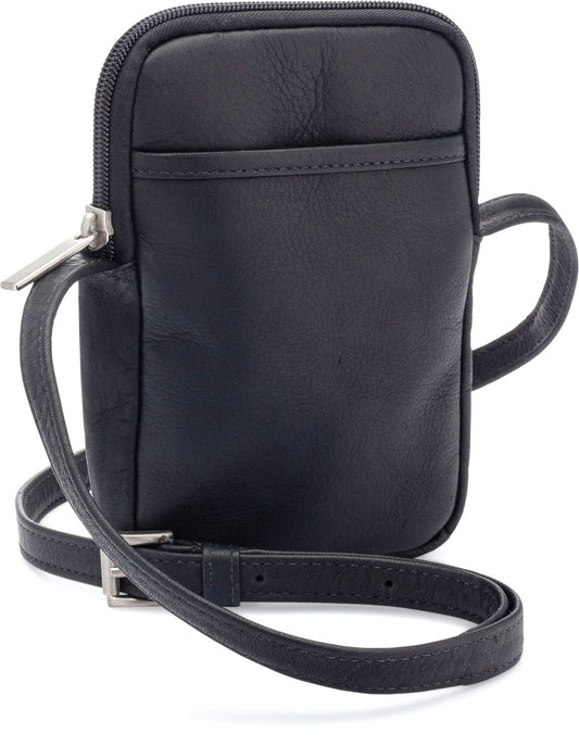 title:Le Donne Leather Cinder Smartphone Crossbody;color:BLACK