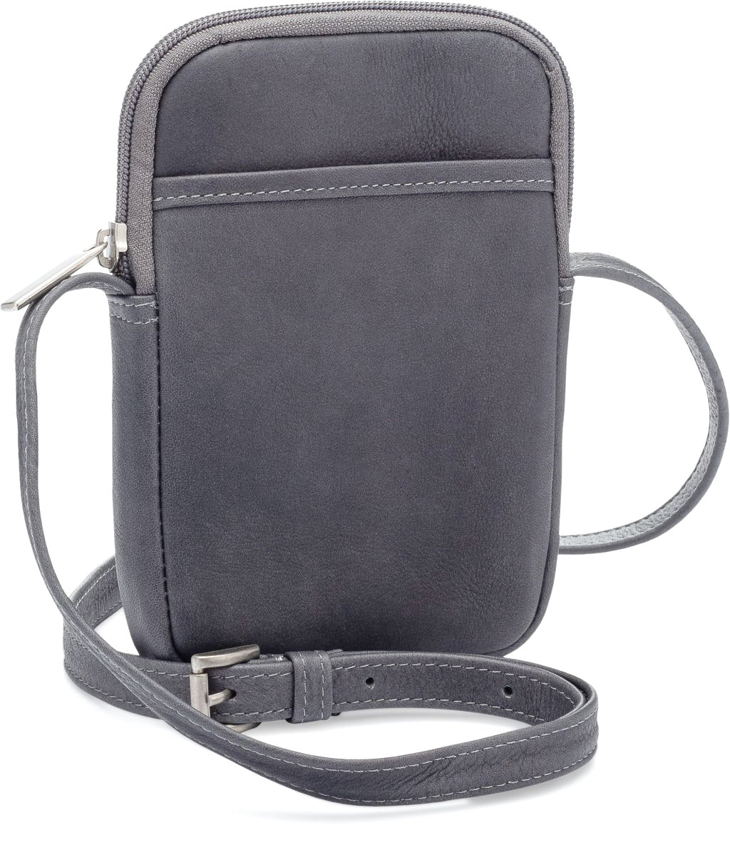 title:Le Donne Leather Cinder Smartphone Crossbody;color:GRAY