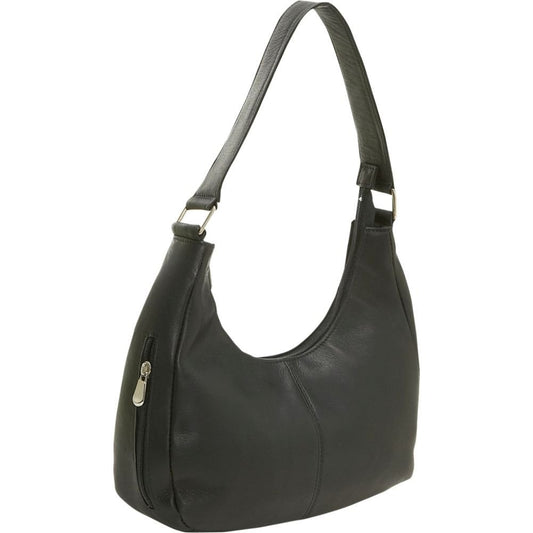 title:Le Donne Leather Classic Hobo Handbag;color:BLACK