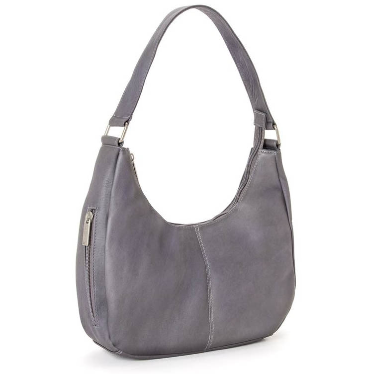 title:Le Donne Leather Classic Hobo Handbag;color:GRAY