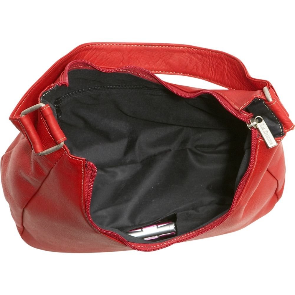 title:Le Donne Leather Classic Hobo Handbag;color:RED