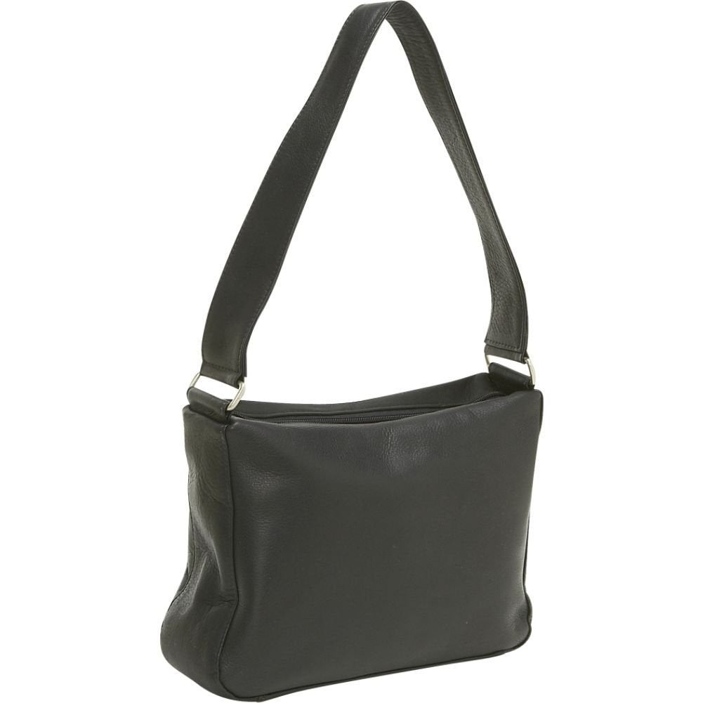 title:Le Donne Leather Top Zip Hobo;color:BLACK