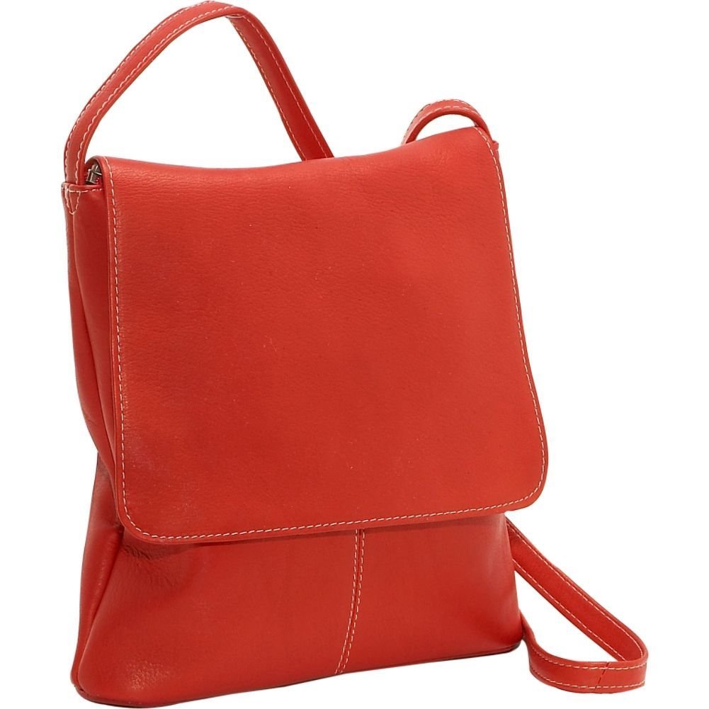 title:Le Donne Leather Simple Flap Over Crossbody Bag;color:RED