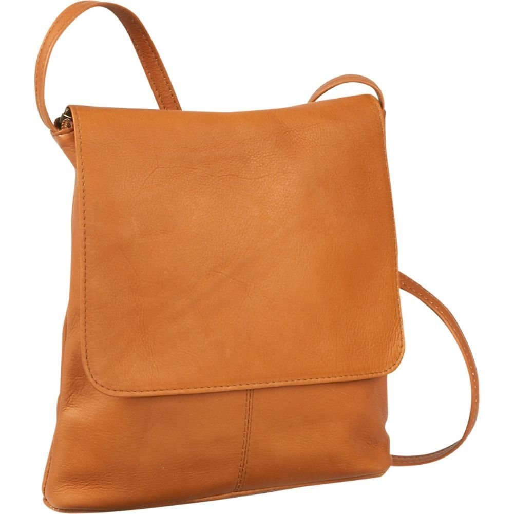 title:Le Donne Leather Simple Flap Over Crossbody Bag;color:TAN