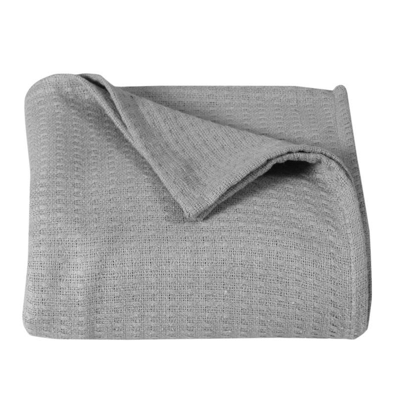 title:100% Cotton Blanket, 90" x 90", Grey;color:Grey