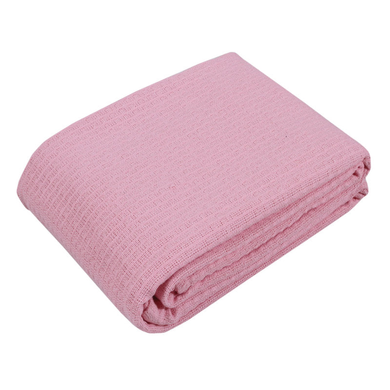 title:100% Cotton Blanket, 90" x 90", Pink;color:Pink