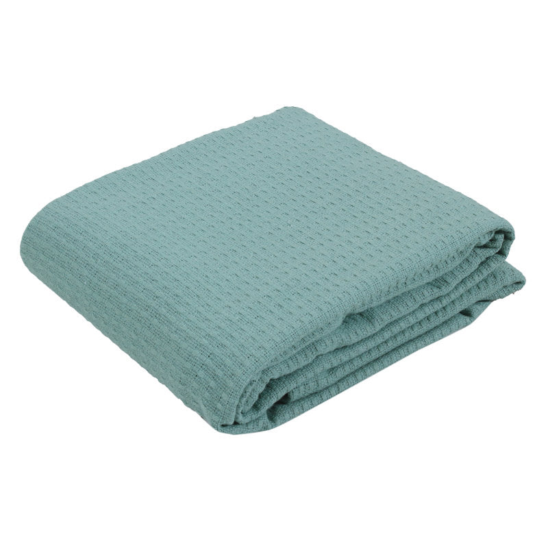 title:100% Cotton Blanket, 90" x 90", Teal;color:Teal