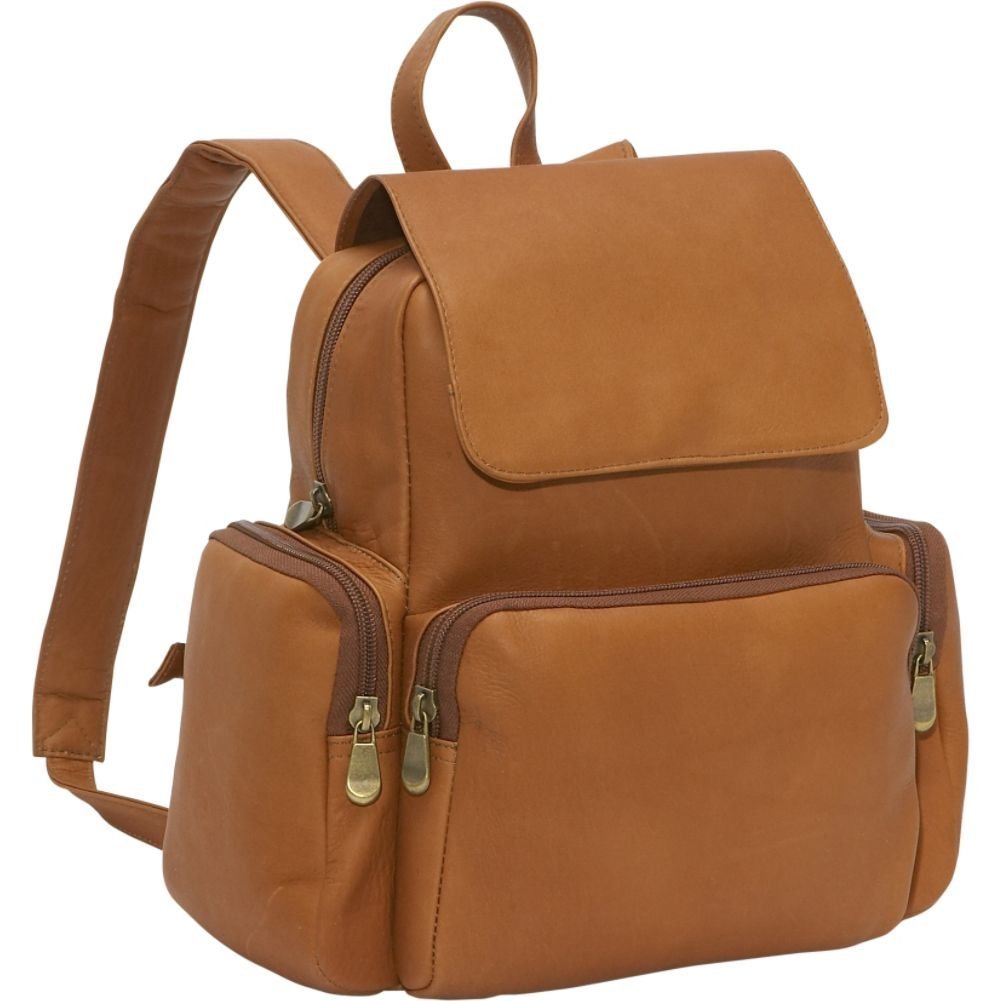 title:Le Donne Leather Womens Multi Pocket Backpack;color:TAN