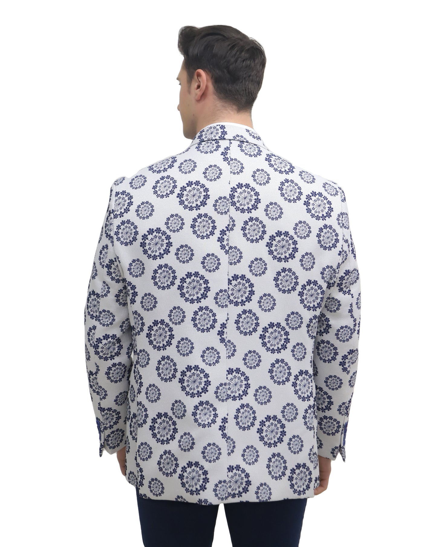 title:ELIE BALLEH Navy Floral mens blazer jacket;color:Navy