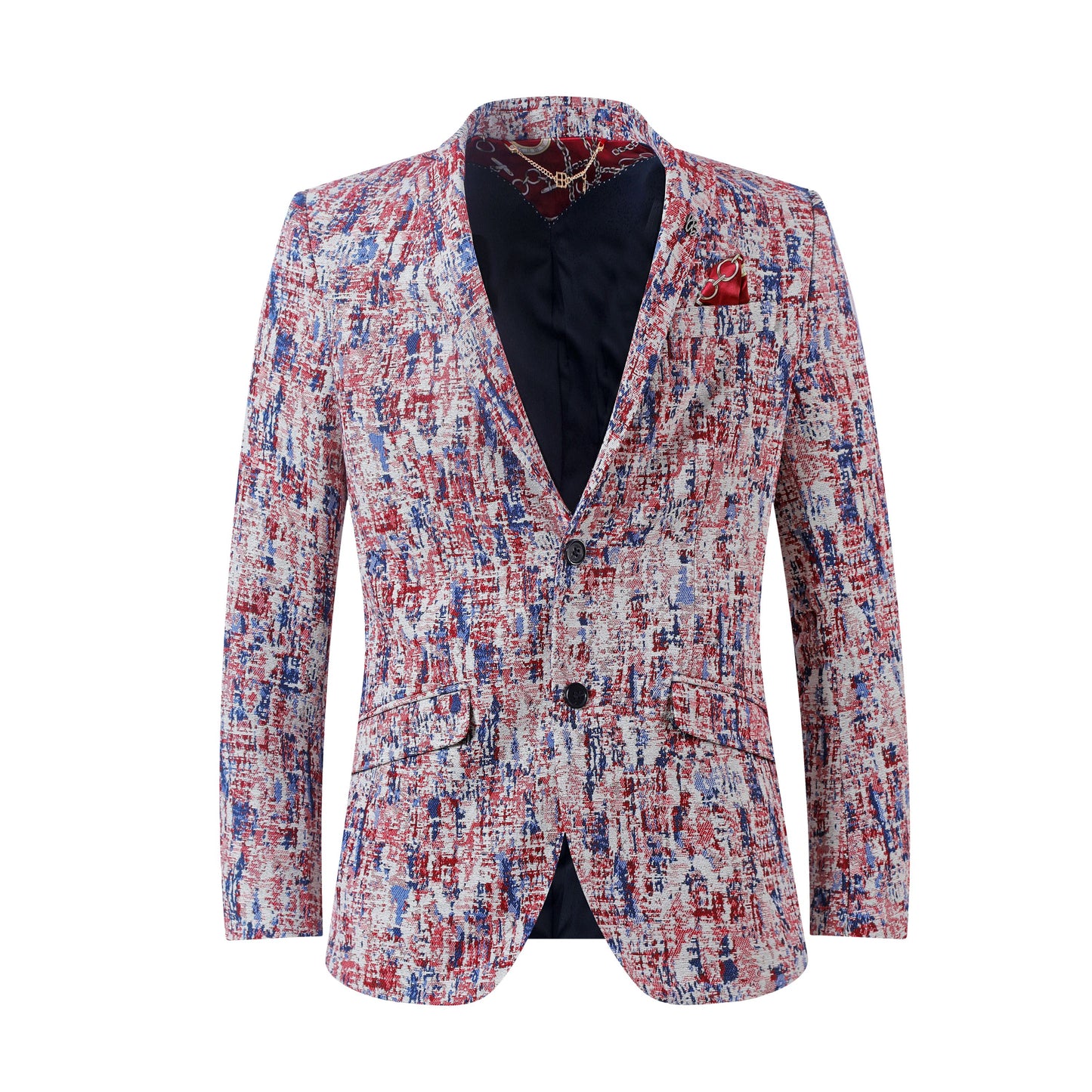 title:ELIE BALLEH Men's Red Blazer Jacket Sport Coat;color:NAVY