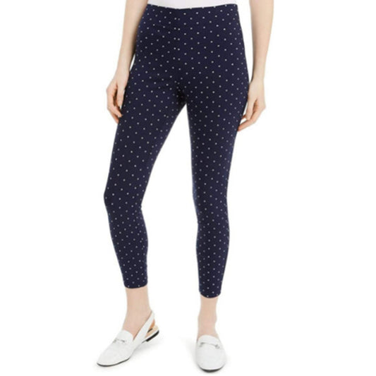 Maison Jules Women's Printed Ponte-Knit Pants Navy Size Extra Large