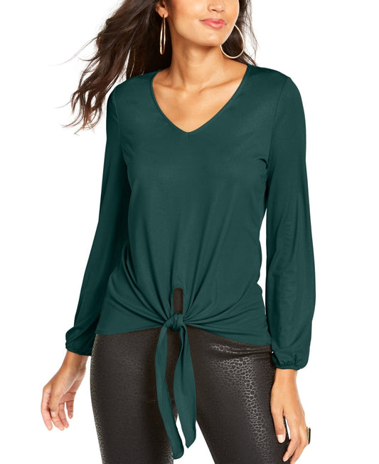 Thalia Sodi Women's Tie Front Top Green Size XX-Large