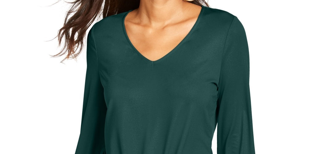 Thalia Sodi Women's Tie Front Top Green Size XX-Large